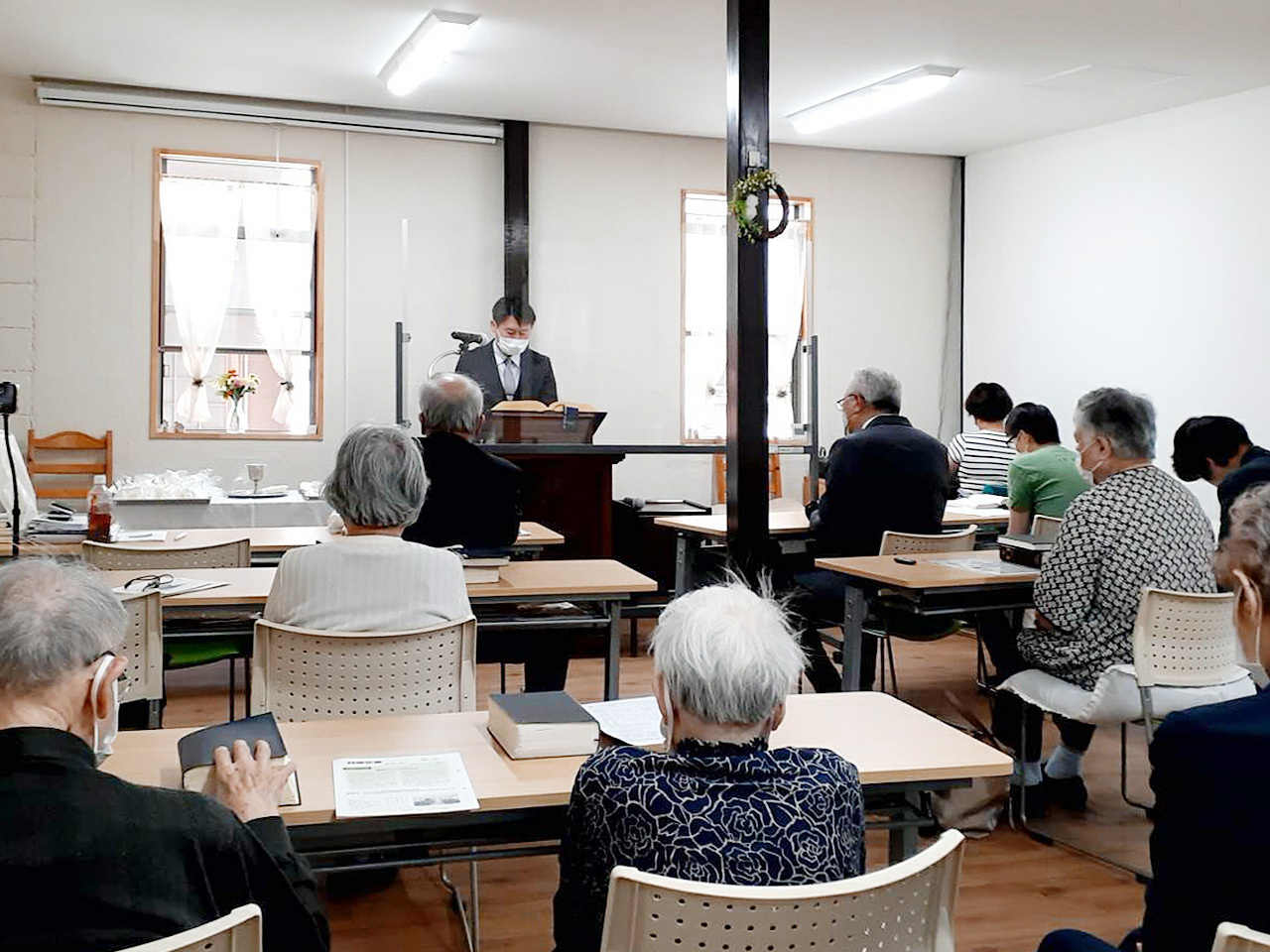 日本キリスト改革派 横浜教会の礼拝風景